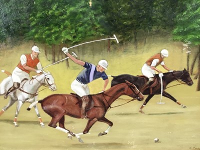 Lot 34 - Edward Foster, oil on canvas - ‘The Sport of Kings’, signed, 33 x 45cm in gilt frame