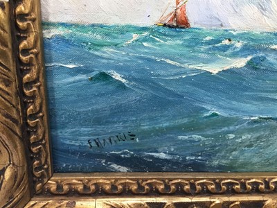 Lot 110 - Frederick Harris, oil on canvas board - Shipping off Dover, signed, in gilt frame.  23 x 29cm