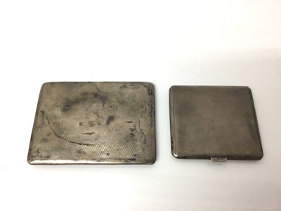 Lot 21 - Two George V silver cigarette cases with engine turned decoration, various dates and makers