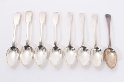 Lot 317 - Collection of twelve Georgian and later silver desert spoons (various dates and makers).