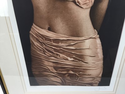 Lot 41 - Willi Kissmer (b. 1951) signed limited edition etching, female torso, no. 209 / 250, mounted in glazed frame, 37 x 64cm