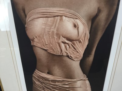Lot 41 - Willi Kissmer (b. 1951) signed limited edition etching, female torso, no. 209 / 250, mounted in glazed frame, 37 x 64cm