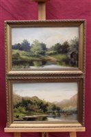 Lot 1221 - Pair late 19th century English School oils on...