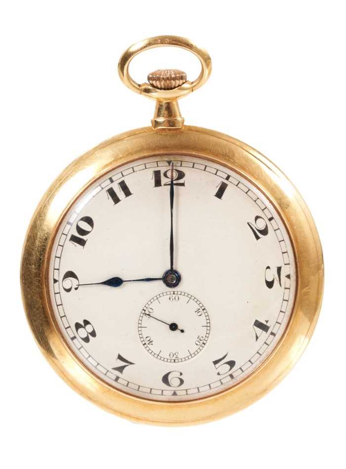 Lot 641 - Early 20th century 18ct gold pocket watch in fitted case