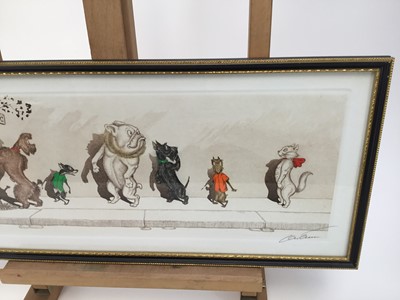 Lot 46 - Boris O’Klein “Dirty Dogs of Paris” etching - 'L’Etourdie’, 51cm overall in glazed Hogarth frame