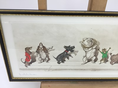 Lot 458 - Boris O’Klein “Dirty Dogs of Paris” etching - 'Le Malentendu’, 51cm overall in glazed Hogarth frame