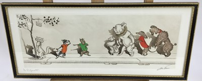 Lot 460 - Boris O’Klein “Dirty Dogs of Paris” etching - 'Le Profanateur', 51cm overall in glazed Hogarth frame