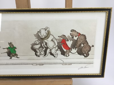 Lot 48 - Boris O’Klein “Dirty Dogs of Paris” etching - 'Le Profanateur', 51cm overall in glazed Hogarth frame