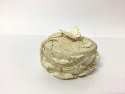 Lot 4 - Carved ivory box and cover