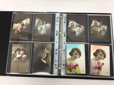 Lot 1414 - Album of Early 20th century postcards to include bathing belles etc