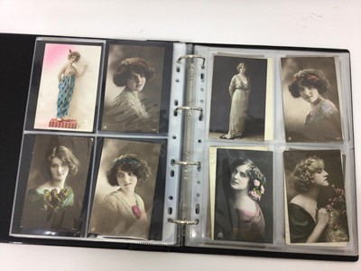 Lot 1414 - Album of Early 20th century postcards to include bathing belles etc