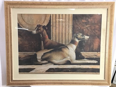 Lot 266 - Elaine Vollherbst Greyhounds print, in glazed frame