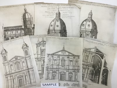 Lot 229 - A group of antique engravings - Churches of Rome, 1650 by V. Regnard, pub. Collignon, each approx 36cm x 32cm, unframed, 9 sheets in total.