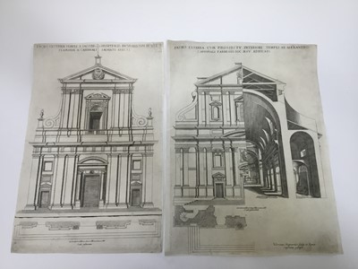 Lot 229 - A group of antique engravings - Churches of Rome, 1650 by V. Regnard, pub. Collignon, each approx 36cm x 32cm, unframed, 9 sheets in total.