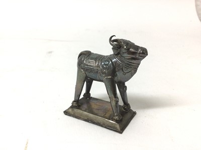 Lot 48 - Late 19th century Indian silver miniature ornament of a sacred cow