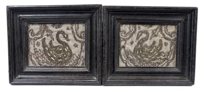 Lot 832 - Pair of 17th century or later stumpwork panels