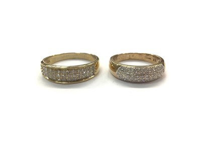 Lot 653 - Two 9ct gold diamond set rings