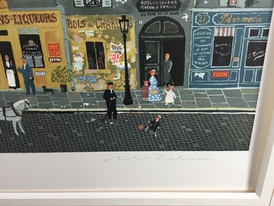 Lot 344 - Michel Delacroix (b. 1933) lithograph - Street scene, signed and numbered 77/200, image 41 x 51cm