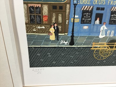 Lot 344 - Michel Delacroix (b. 1933) lithograph - Street scene, signed and numbered 77/200, image 41 x 51cm