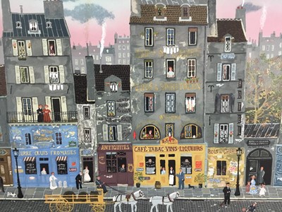 Lot 344 - Michel Delacroix (b. 1933) lithograph - Street scene, signed and numbered 77/200, image 41 x 51cm