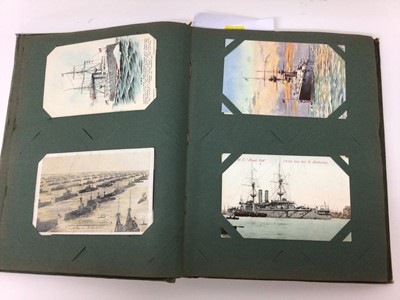 Lot 1412 - Postcard album containing mainly Naval destroyers