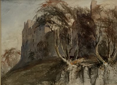 Lot 105 - James Duffield Harding (1797-1863) watercolour - probably Framlingham Castle, in good Victorian frame