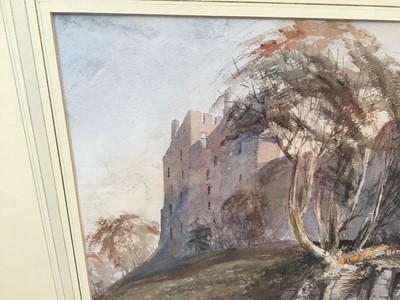 Lot 105 - James Duffield Harding (1797-1863) watercolour - probably Framlingham Castle, in good Victorian frame
