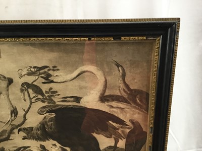 Lot 63 - After Mario di Fiore - 18th century engraving - ‘A Concert of Birds’ at Houghton, in period glazed frame