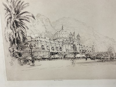 Lot 120 - Fred A Farrell (1882-1935) etching - ‘The Boulevard at Cannes’, 38cm x 22cm, laid on board, unframed
