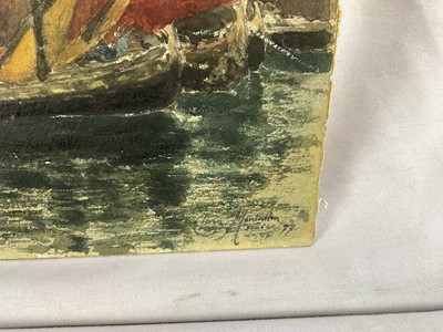 Lot 67 - Clara Montalba (1840-1929) watercolour - Venice, signed and dated ‘77, 37cm x 27cm unframed