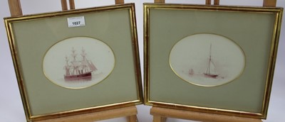 Lot 1027 - William Frederick Settle, pair of monochrome watercolours