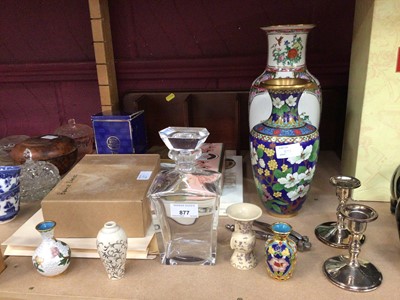 Lot 877 - Cloisonné vases etc