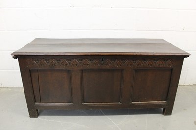 Lot 1196 - Late 17th century panelled oak coffer