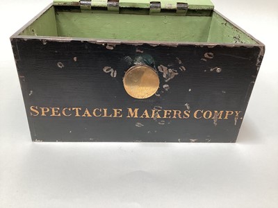 Lot 2426 - Victorian Chubb & Son safe / strong box with painted naming to front- Spectacle Makers Compy.