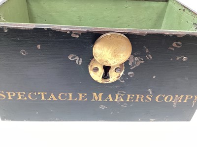 Lot 2426 - Victorian Chubb & Son safe / strong box with painted naming to front- Spectacle Makers Compy.