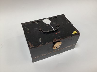 Lot 2426 - Victorian Chubb & Son safe / strong box with painted naming to front- Spectacle Makers Compy.