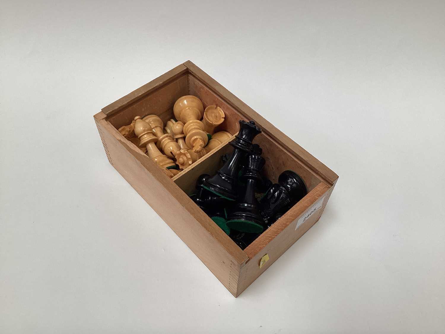 Lot 2405 - Staunton type chess set in box