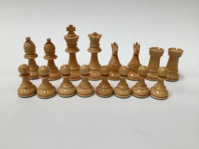 Lot 2405 - Staunton type chess set in box