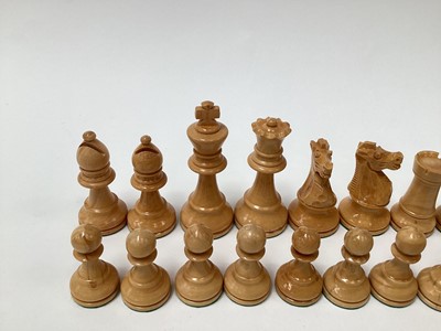 Lot 2405 - Staunton type chess set in box