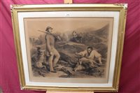 Lot 1240 - After Sir Edwin Landseer, black and white...