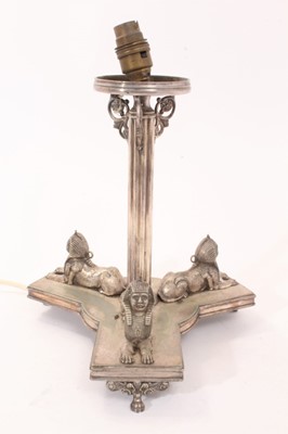 Lot 349 - Egyptian revival silver plated centrepiece by Walker & Hall