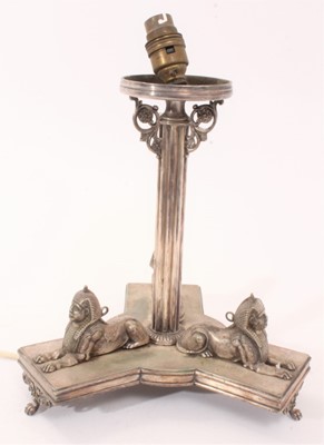 Lot 246 - Egyptian revival silver plated centrepiece by Walker & Hall