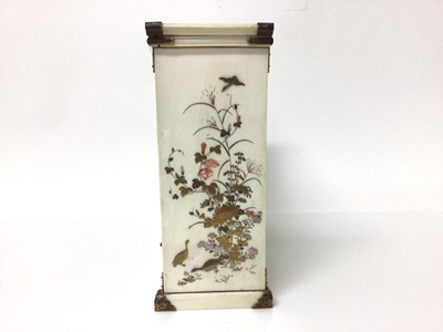Lot 16 - 19th century Japanese ivory shibayama cabinet, finely decorated with birds and flowers, 20cm high (some parts loose/missing)