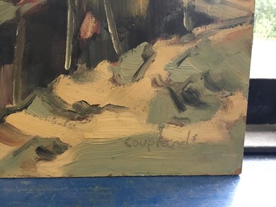 Lot 47 - Oil on board painting of a forest, possibly Canadian school, signed Coupland lower right