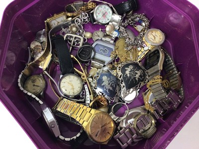 Lot 660 - Group costume jewellery including two silver brooches and various wristwatches