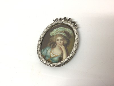 Lot 33 - Fine 18th century portrait miniature on ivory of Louise Marie Adélaïde de Bourbon, Duchess of Orléans, in silver frame, titled to reverse, 10.5cm high including frame