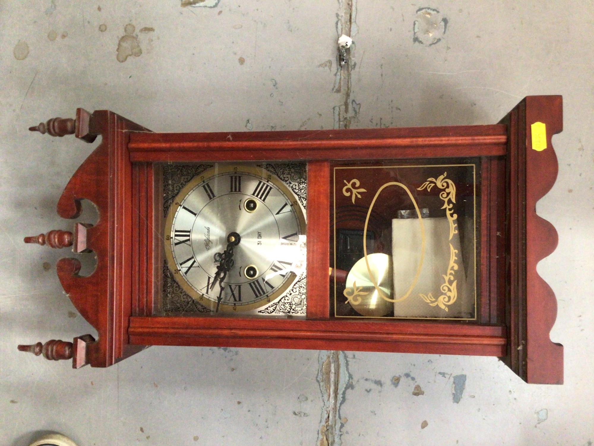 Lot 589 1920's regulator wall clock together with