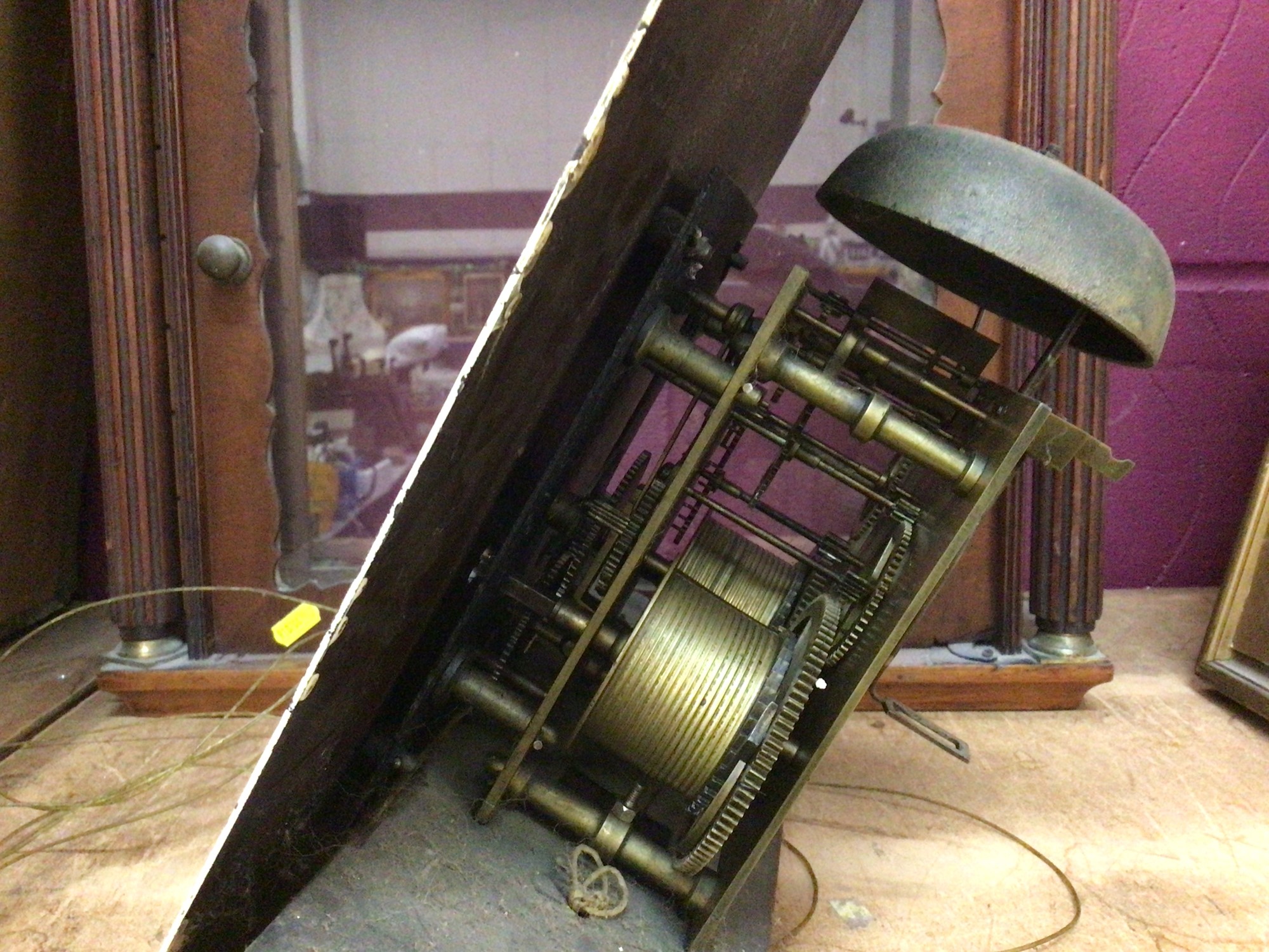 Lot 576 19th century long case clock movement with