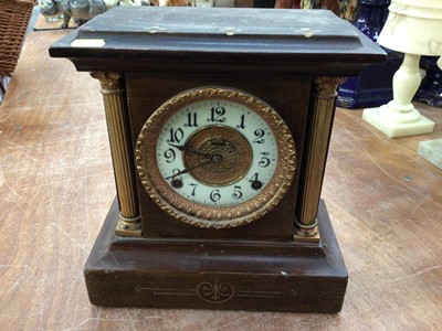 Lot 583 - Collection of anniversary clocks, mantel clocks and others including a gilt clock case.