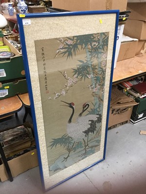 Lot 419 - Chinese woodblock print of cranes